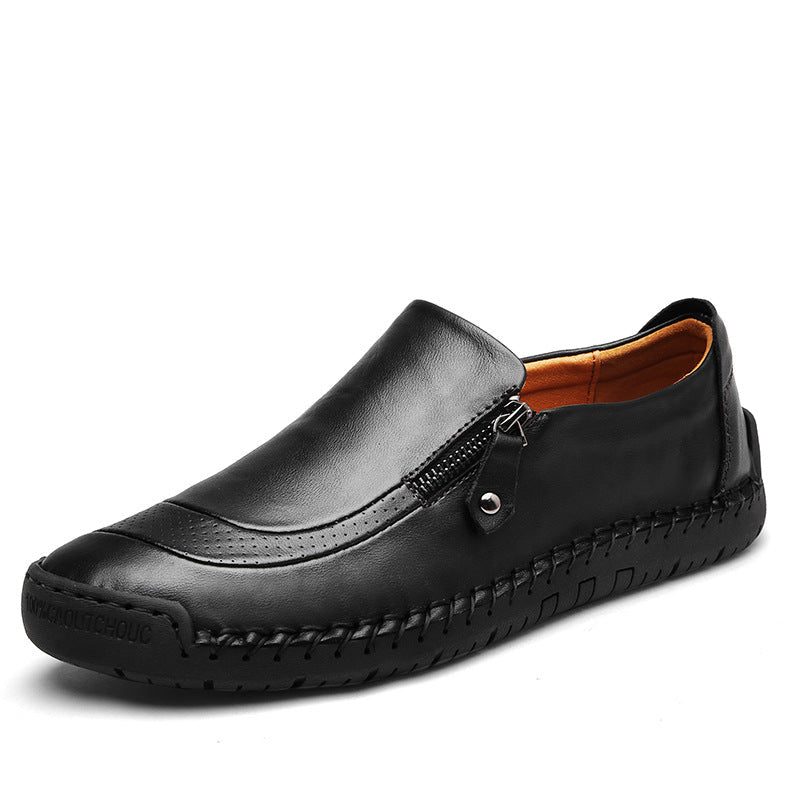 Men's Business Casual Zipper Flats