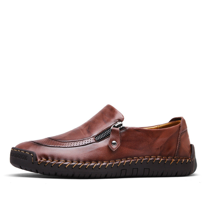 Men's Business Casual Zipper Flats
