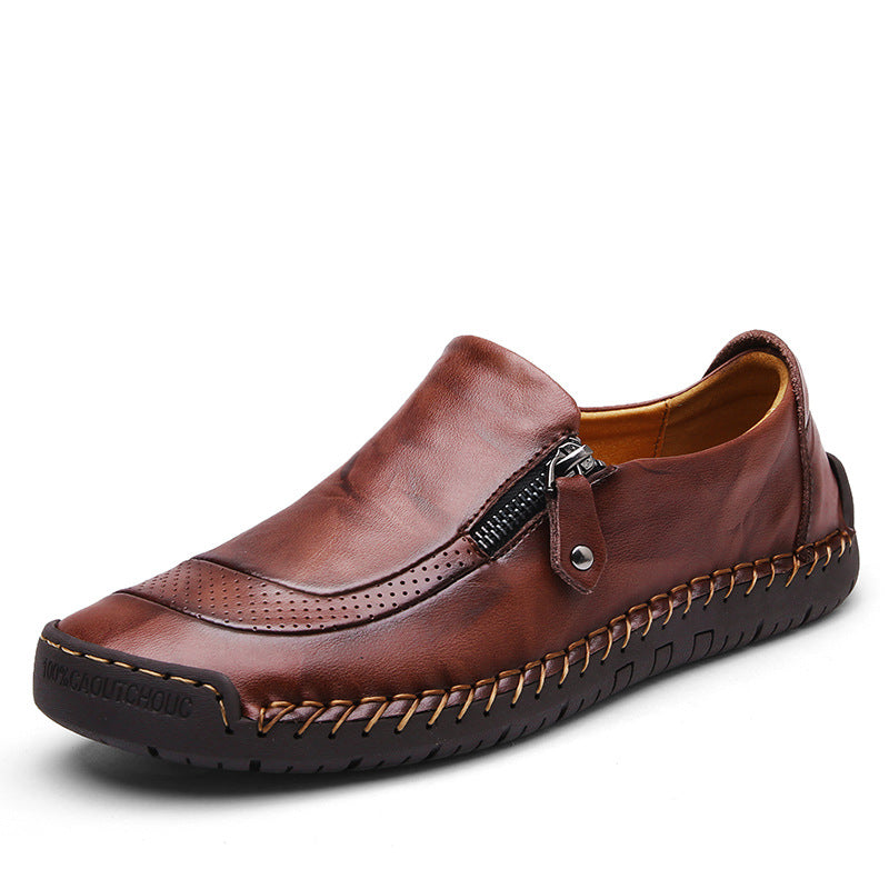 Men's Business Casual Zipper Flats