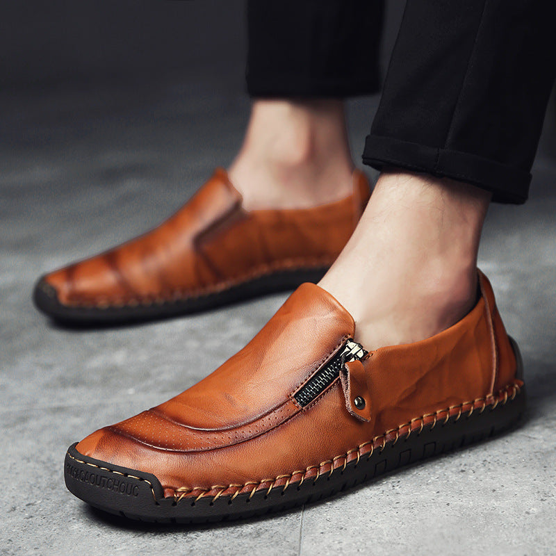 Men's Business Casual Zipper Flats