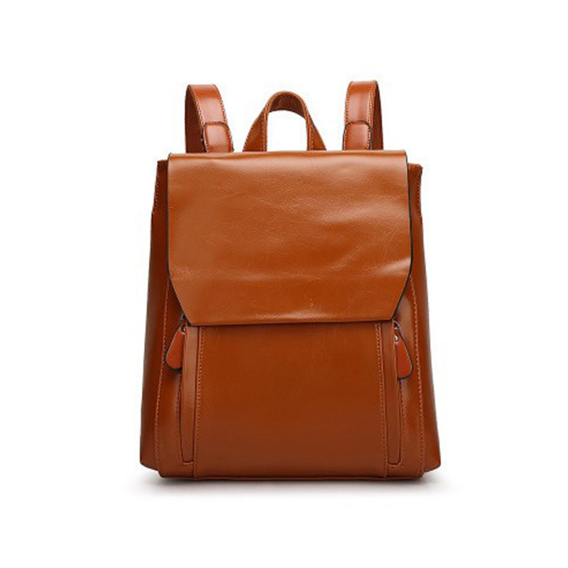 Women's Genuine Leather Messenger Backpack Messenger Bag