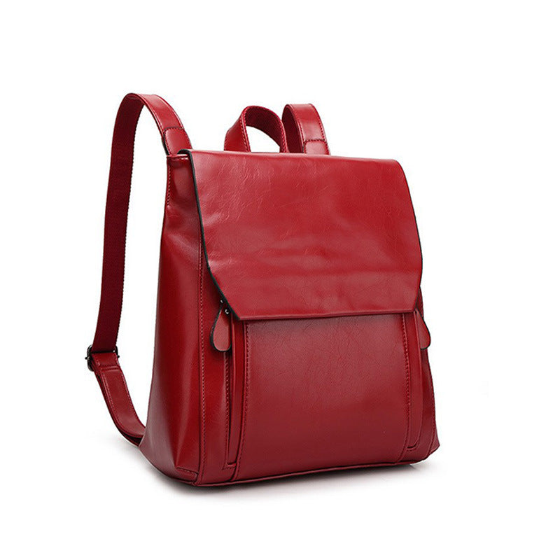 Women's Genuine Leather Messenger Backpack Messenger Bag