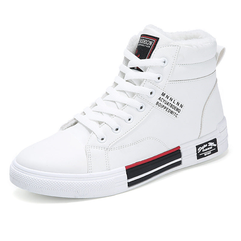 New High-top Sneakers With Velvet To Keep Warm