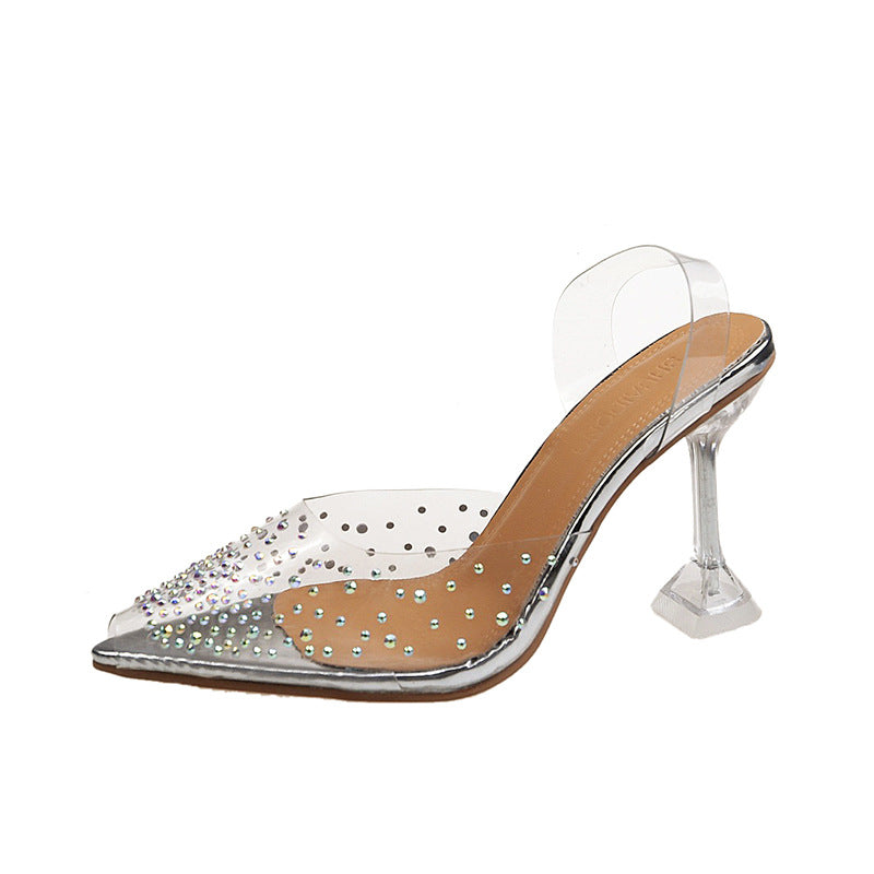 Women's Rhinestone Pointed High-Heel Sandals