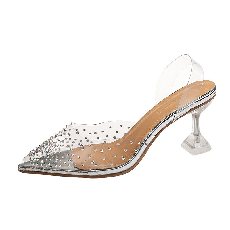 Women's Rhinestone Pointed High-Heel Sandals