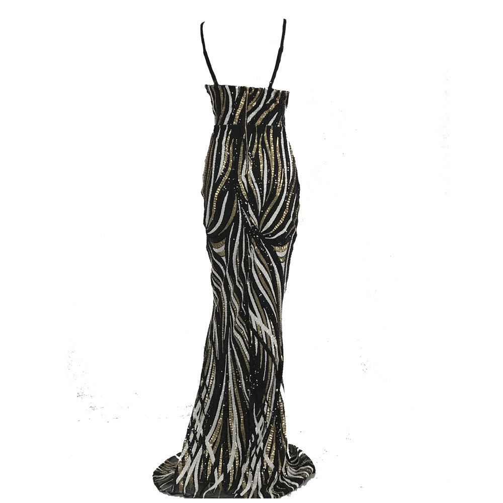 Sling Strapless Back Sequined Mermaid Evening Dress See size chart under “more details”