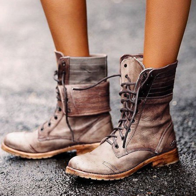 Women's Cross Strap Martin Boots