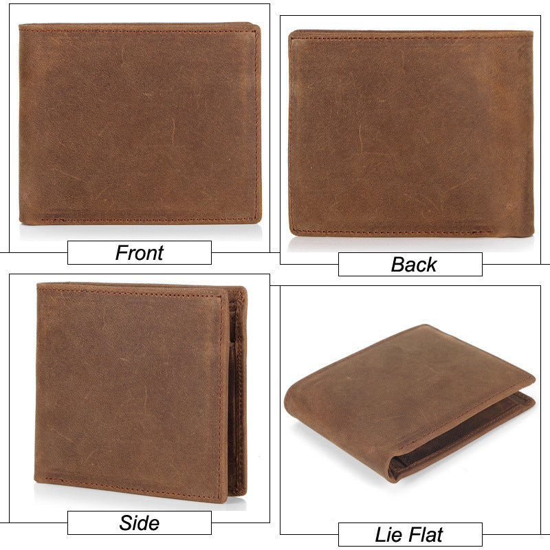 Men's First Layer Cowhide Casual Wallet