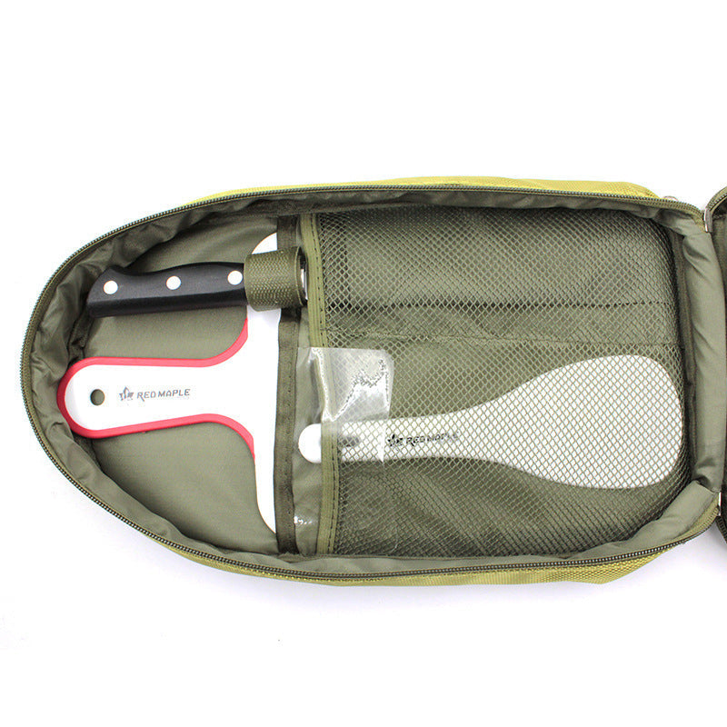Juego de utensilios de cocina para acampar de 8 piezas, organizador de viaje, accesorios para parrilla, equipo compacto portátil para barbacoa, camping, senderismo