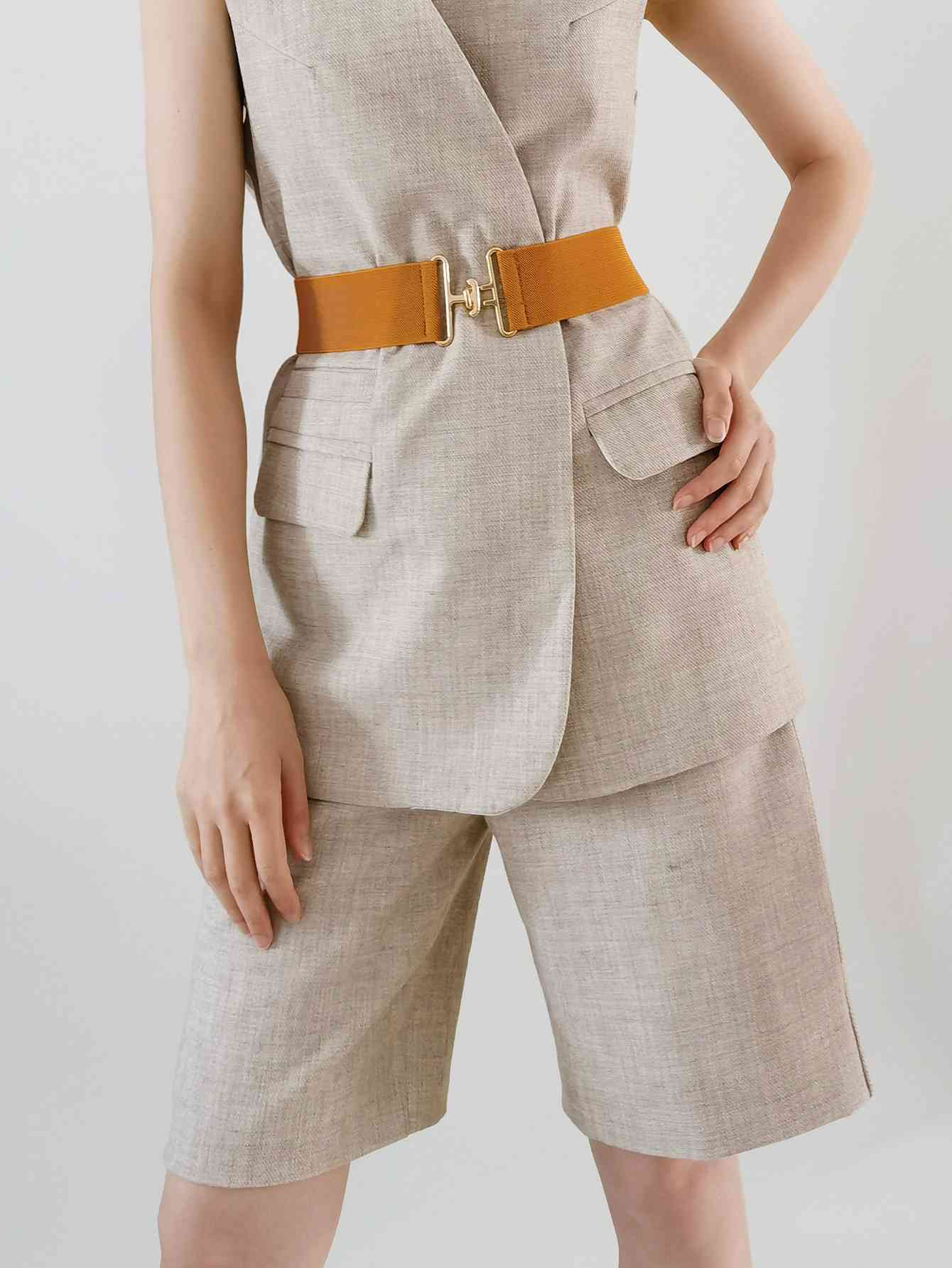 Cinturón ancho elástico StylishFit - Comodidad ajustable y diseño elegante. Consulte la tabla de tallas en "más detalles".
