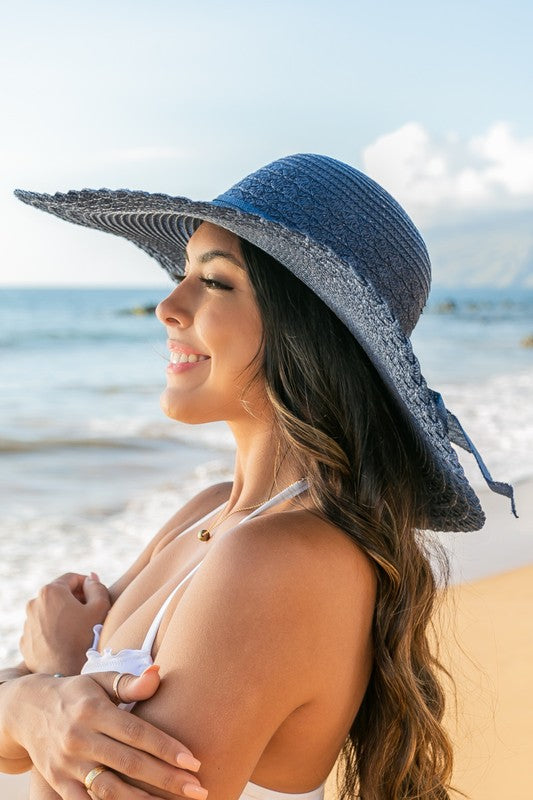 Scallop Edge Bow Accent Sunhat See size chart under “more details”