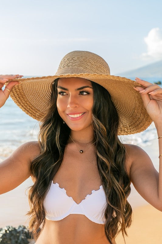 Scallop Edge Bow Accent Sunhat See size chart under “more details”