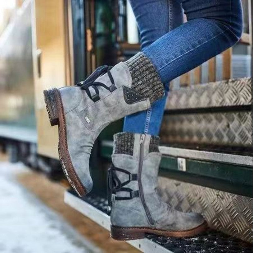 Retro Woolen Martin Boots