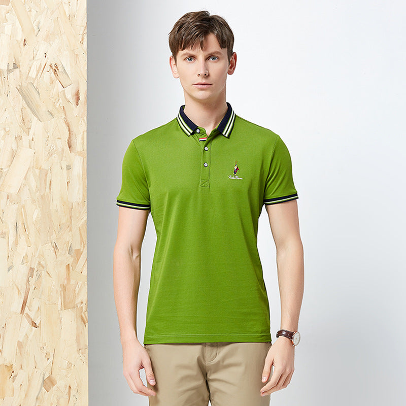 Rego Men's Business Polo Shirt - Summer Solid Color T-shirt