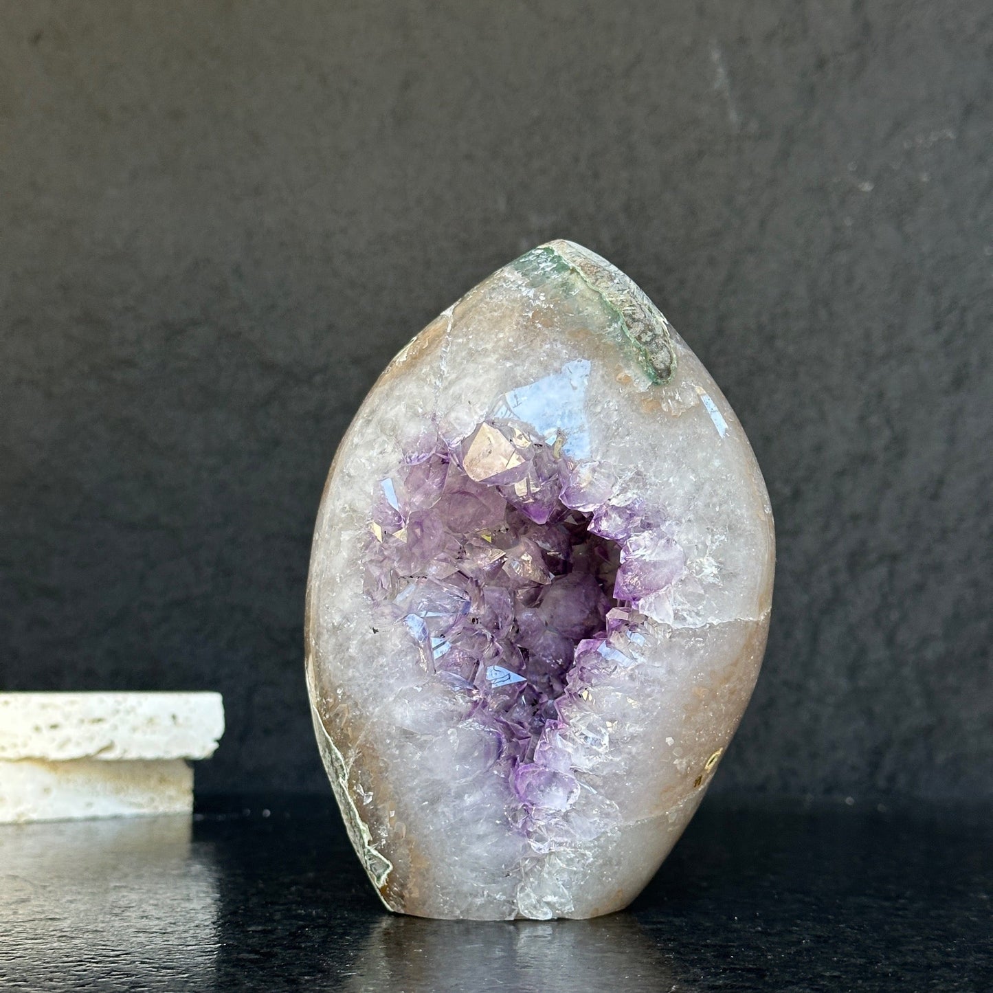 Crystal Geode, home decor with crystals eggs, quartz and agate find