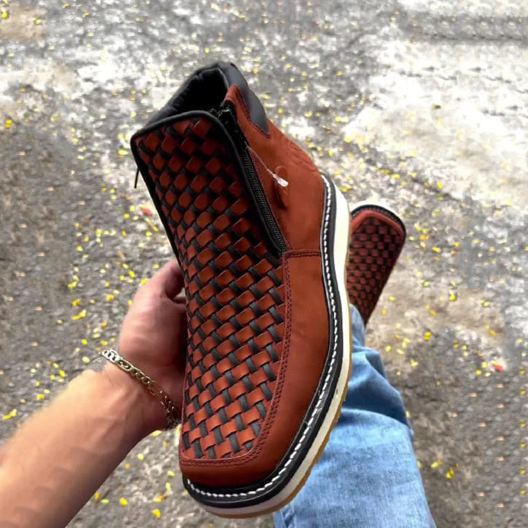 Retro Woven Western Cowboy Boots