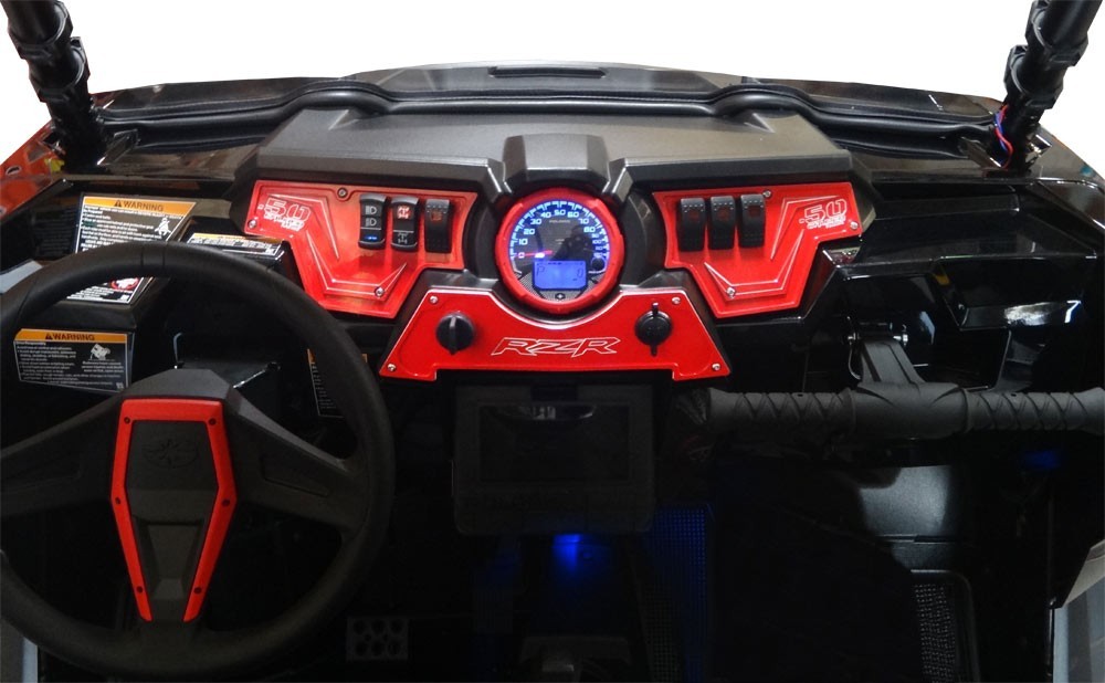 XP1000 3 piece Dash Panel Red with switches
