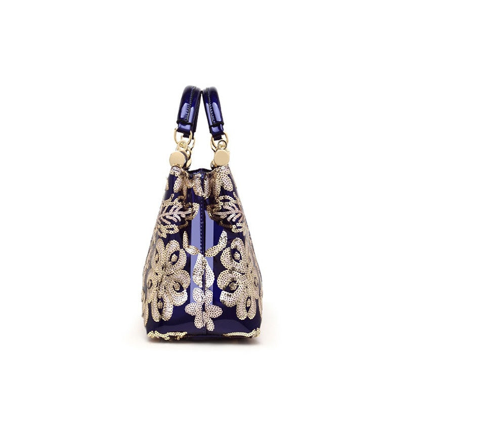 Women's Embroidered Floral Shoulder Handbag