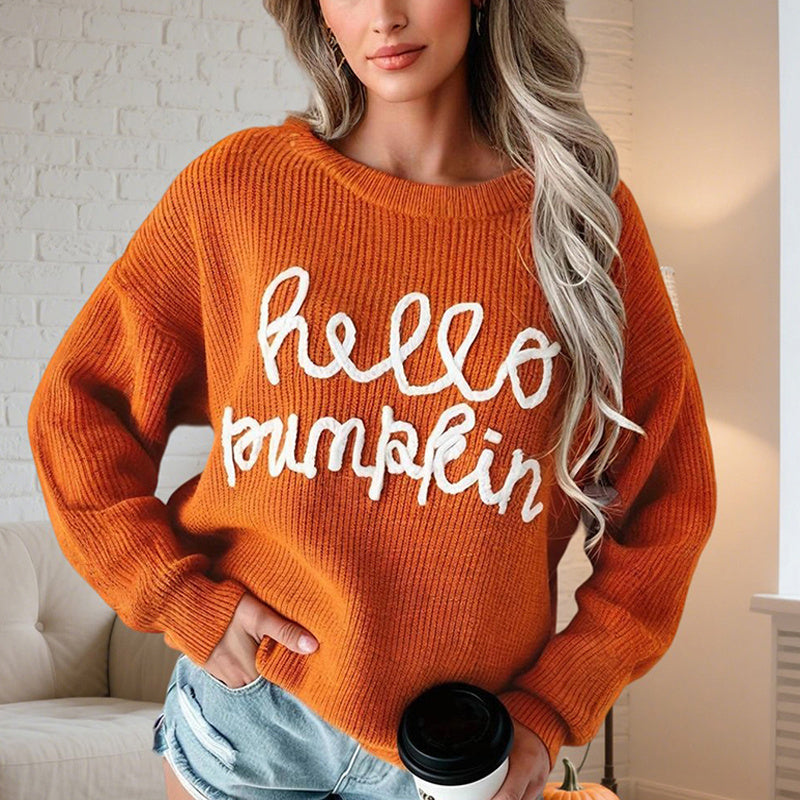 Blusas tipo jersey de manga larga con cuello redondo casuales para mujer