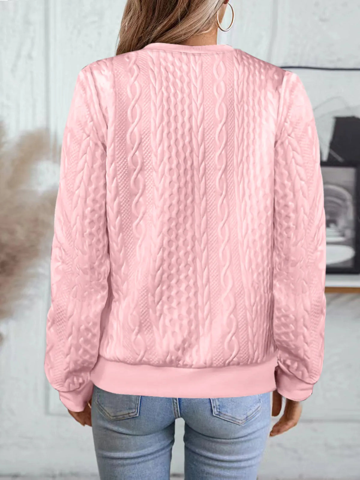 Texture Zip Up Long Sleeve Jacket