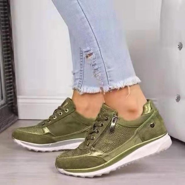 Women's Thick Bottom Rhinestone Sneakers