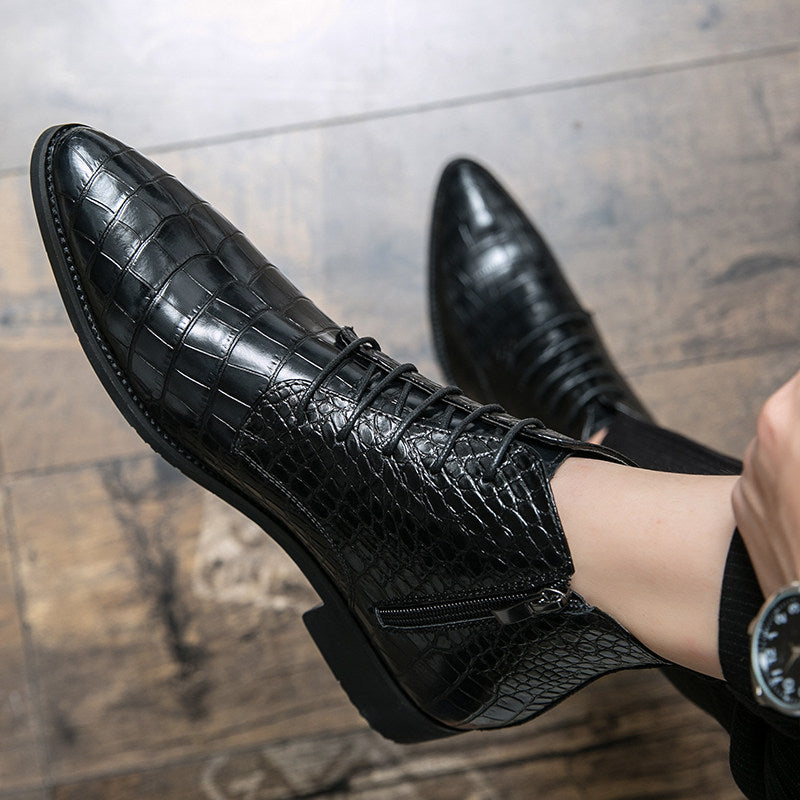 Men's Hundred Snakeskin Pattern Pointed-Toe Flats