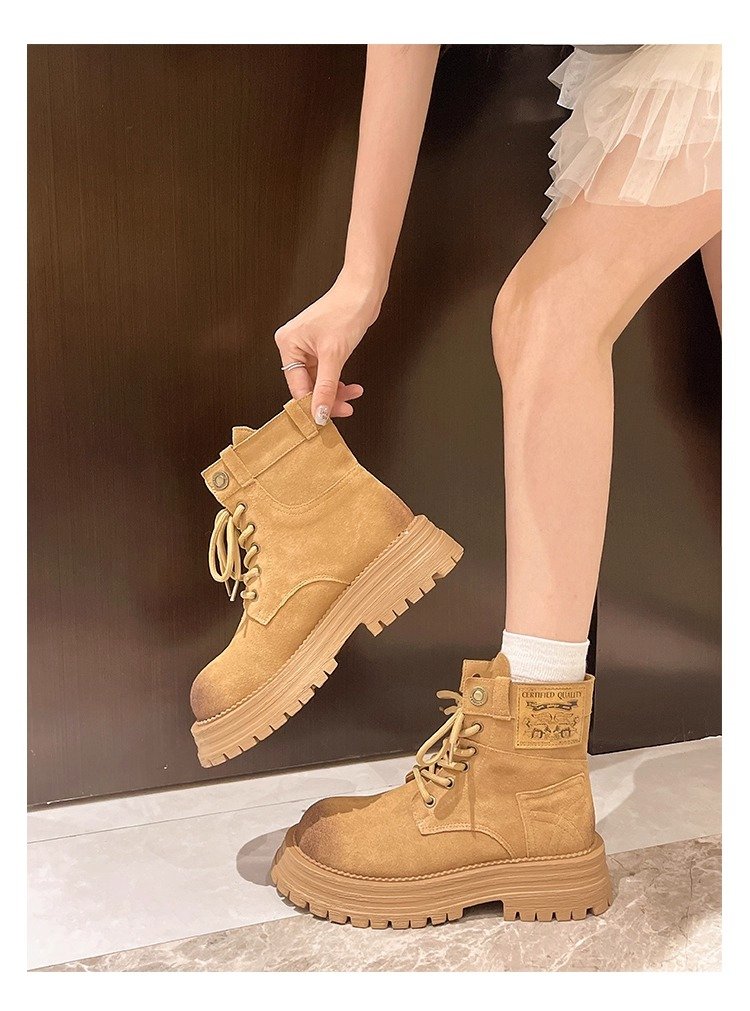 Thick Soled And Height Increasing Martin Boots, Women's Casual Short Boots, Breathable And Versatile Martin Boots
