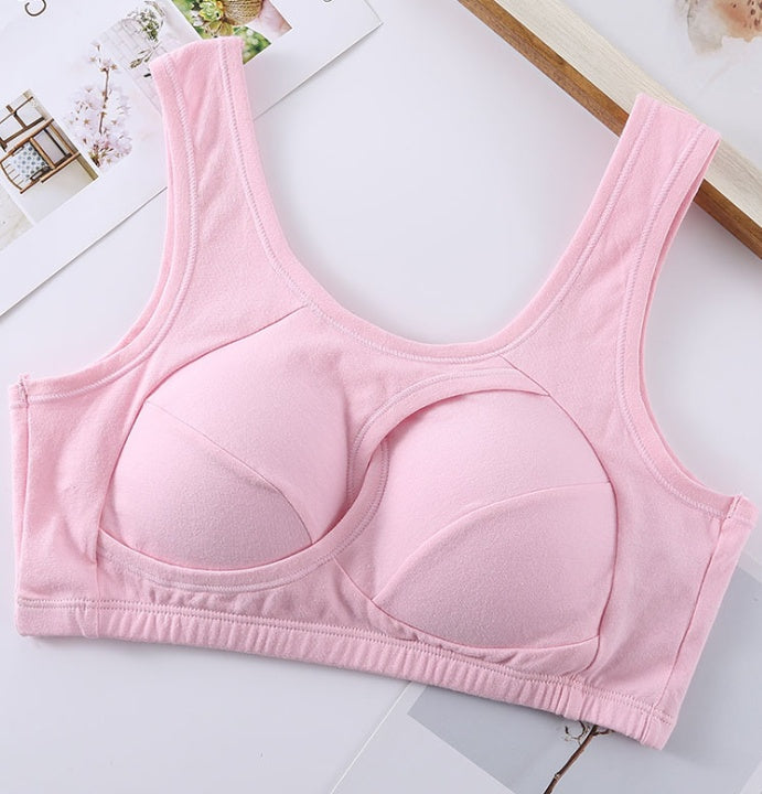 Women's Plus Size Cotton Crossover Wireless Sports Bra Underwear With Removable Padding