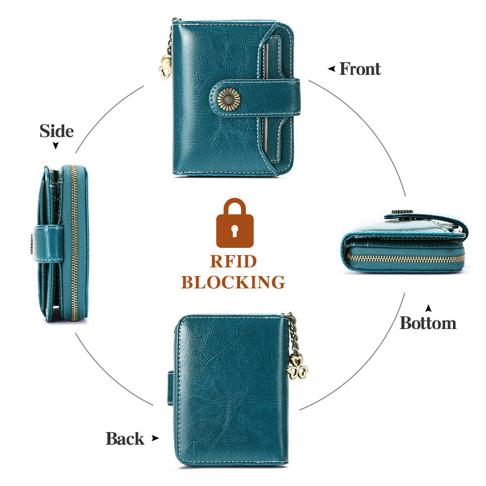 Oil Wax Genuine Leather Wallet