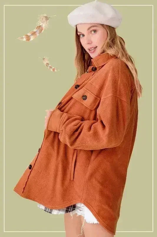 Sunset Fleece Jacket - Cozy Oversized Outerwear - Femstylo