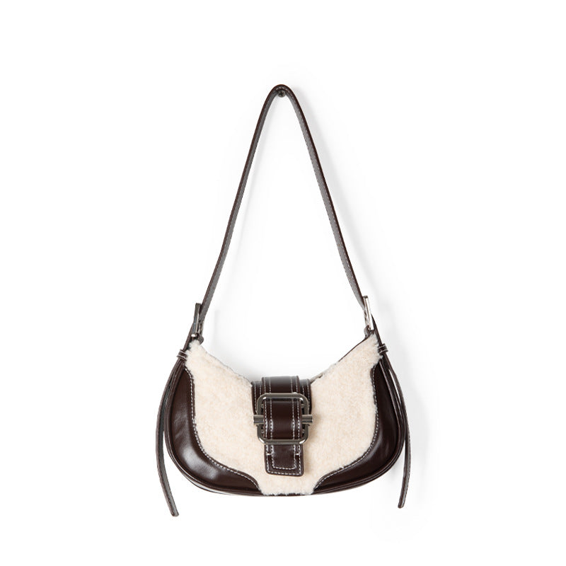 Women's Texture Armpit Bag Satchel