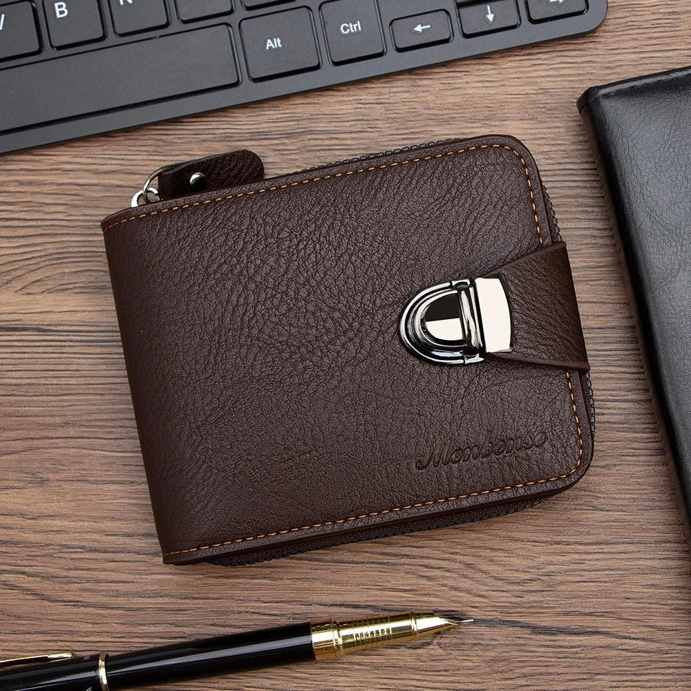 Multifunctional Multiple Card Slots Zipper Wallet For Men