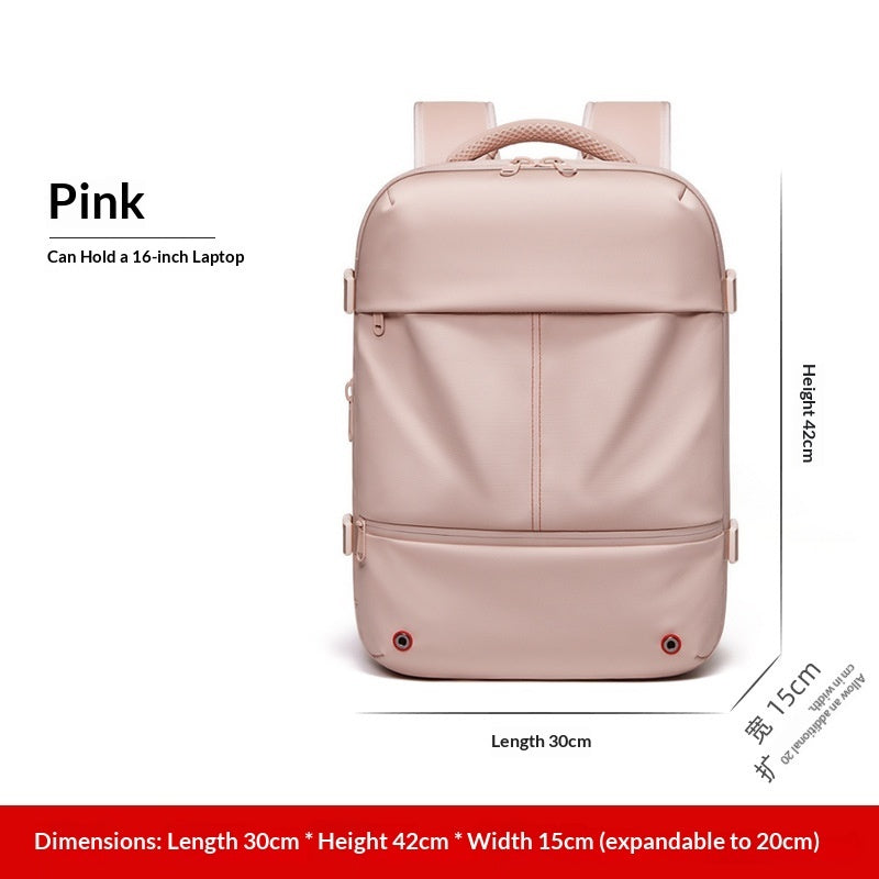 High-Capacity Water-Resistant Expandable Laptop Bag For Business Travel