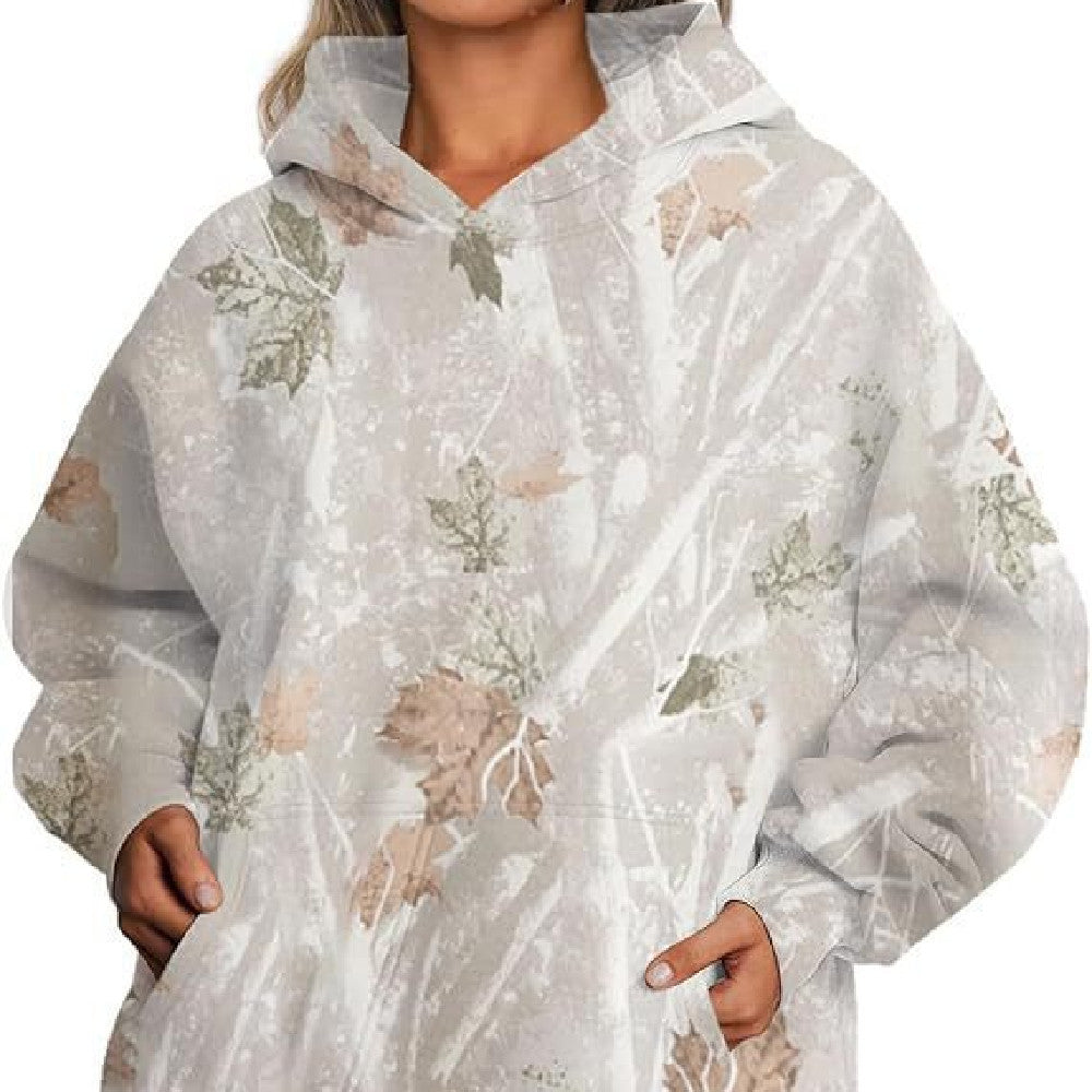 Women's Camo Fashion Casual Pocket Top Hoodie