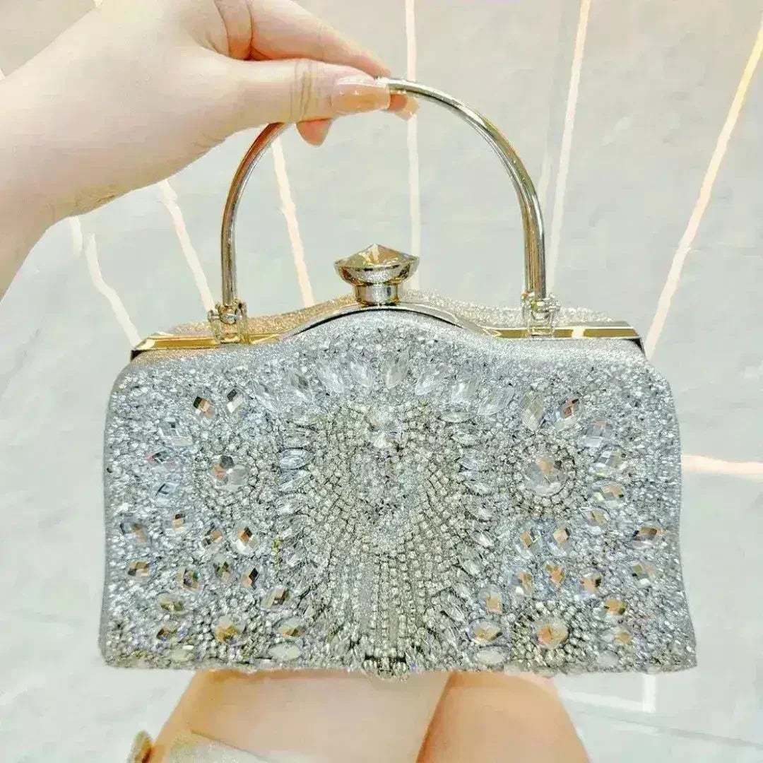 Diamond Inlaid Clutch - Convertible Evening Bag | Femstylo