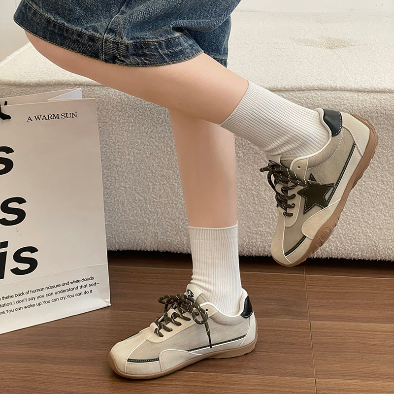 Viral Retro Star Women Trainer Shoes, 2026 New Summer Breathable Canvas White Sneakers Casual Sport Skate Shoes