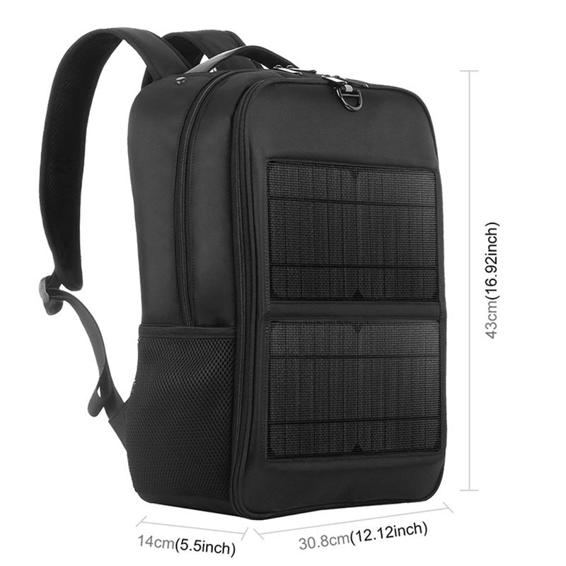 Men's Waterproof Nylon Solar Charging Backpack Sports Leisure Hiking