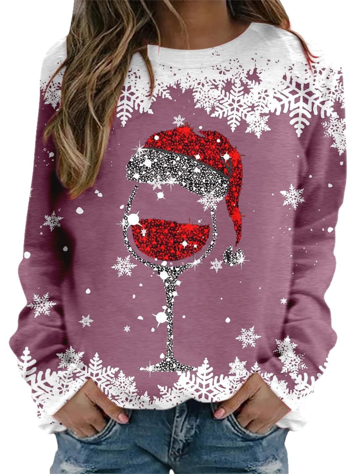 Christmas New Women's Round Neck Sweater 3D Digital Printing Casual Women's Clothing