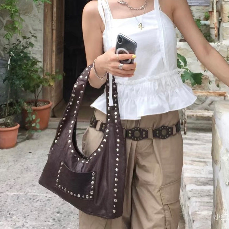 Retro Rivet Shoulder Underarm Bag Shoulder Bag