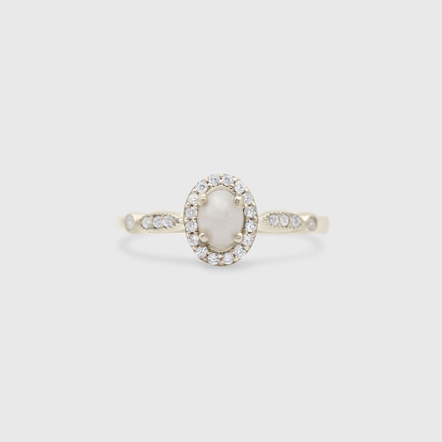 Dainty Oval Gemstone Ring