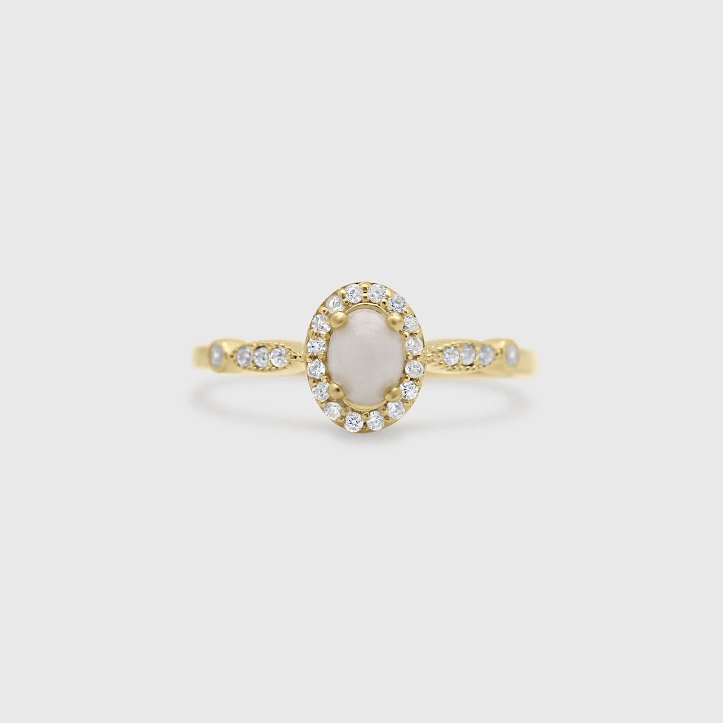 Dainty Oval Gemstone Ring