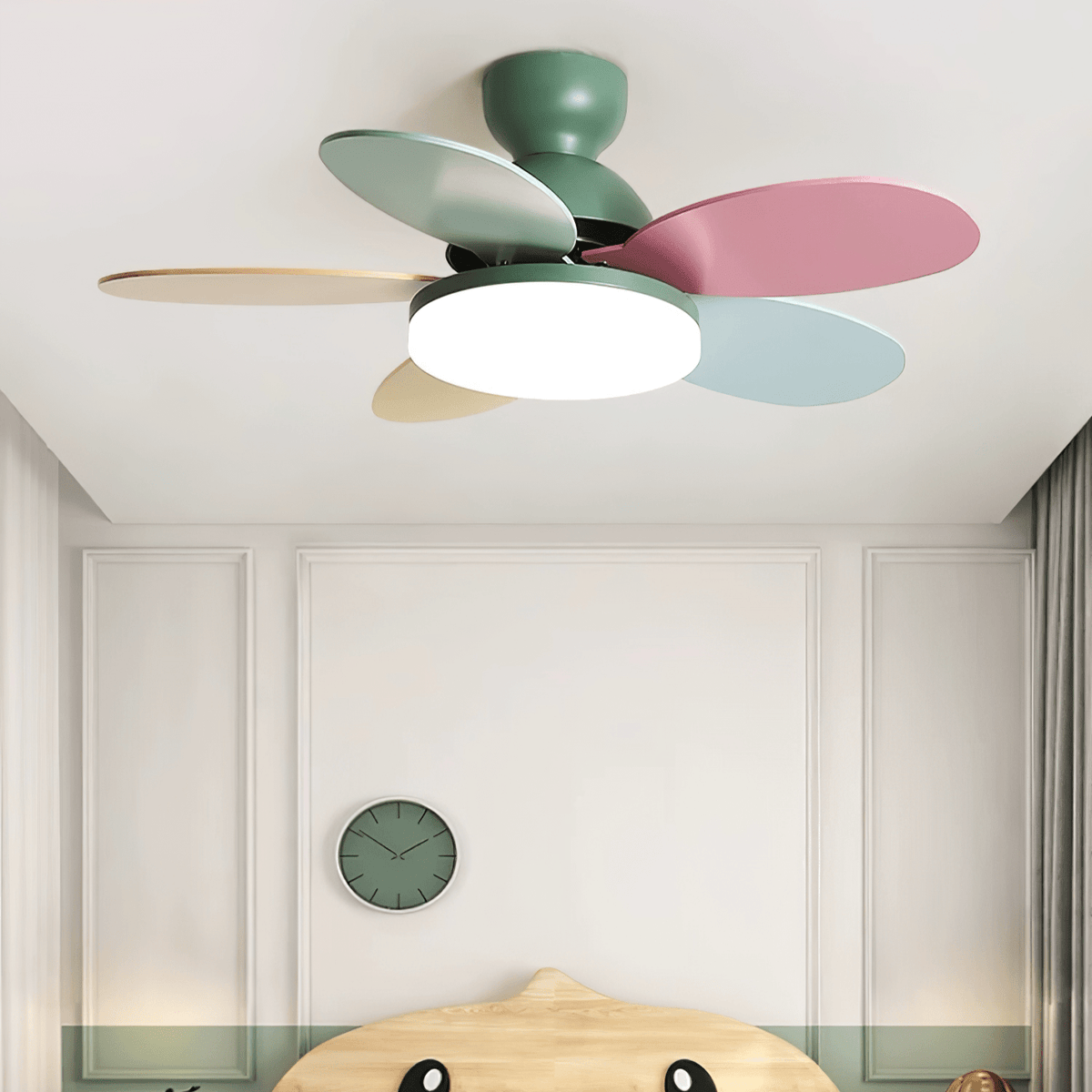 Petal-Shaped Ceiling Fan with LED Light and Remote | Quiet Reversible DC Motor