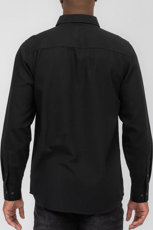 Camisa de franela lisa Weiv para hombre