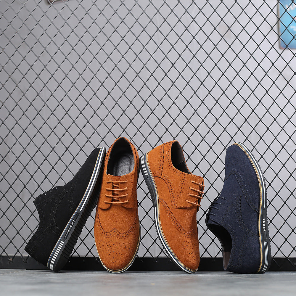 Men's Frosted Low-Top Suede Leather British Platforms