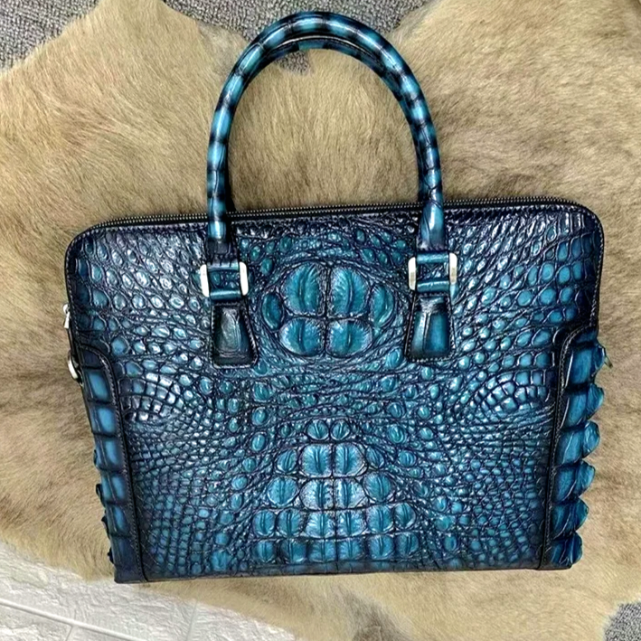 Handmade Luxury Crocodile Handbag Briefcase Unisex