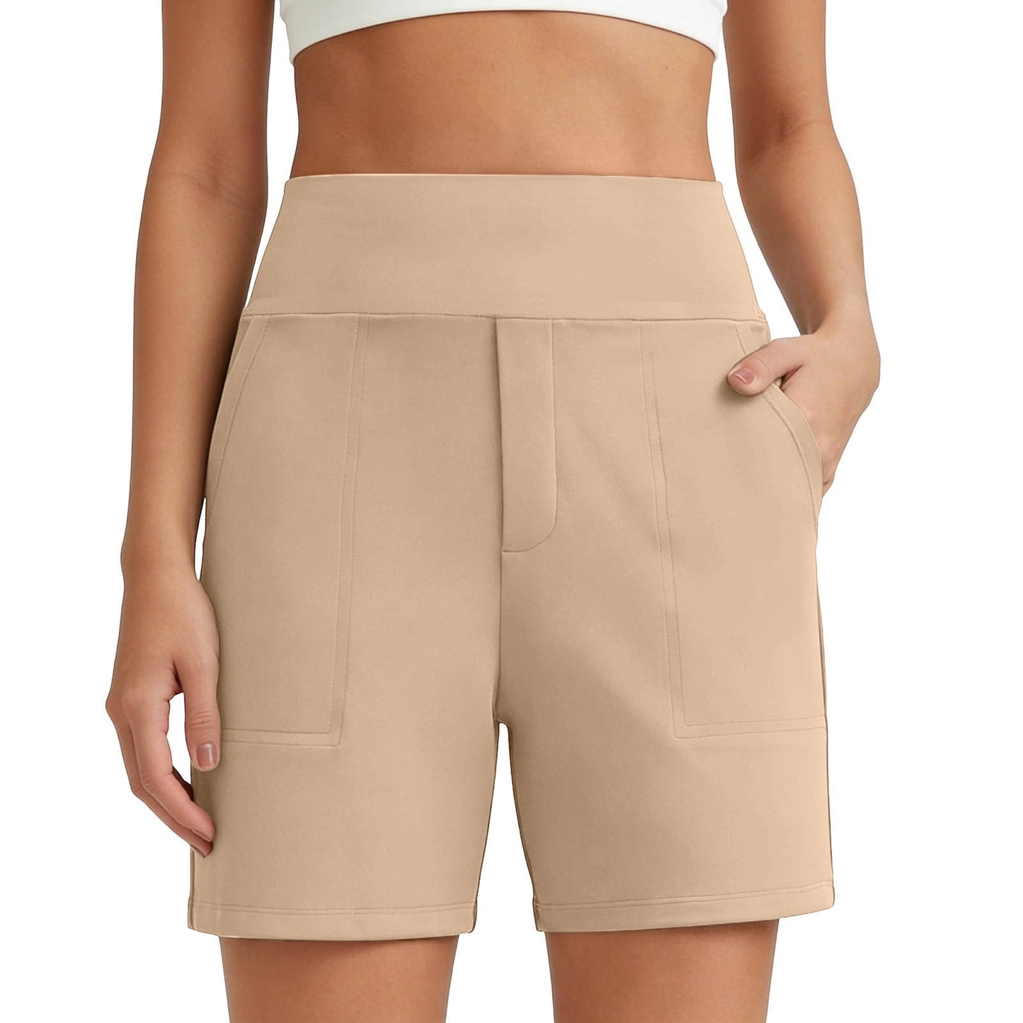 European And American Cross-Border New Style Women's Solid Color Stretchy Comfortable Fitness Pants Yoga Casual Shorts