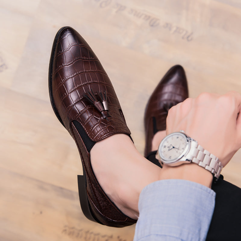 Men's Pointed-Toe Tassel Shoes
