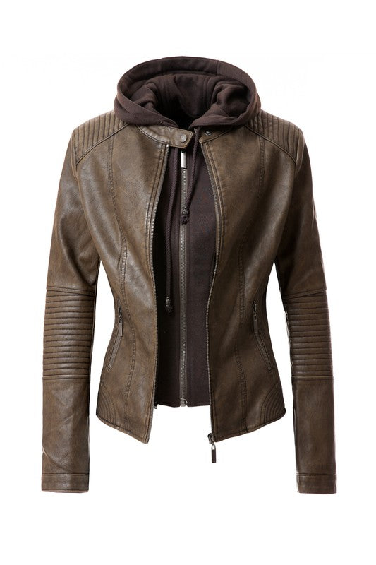 Women's PU Jacket See size chart under “more details”