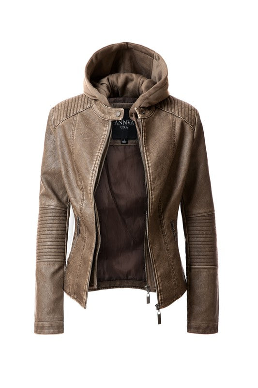 Women's PU Jacket See size chart under “more details”
