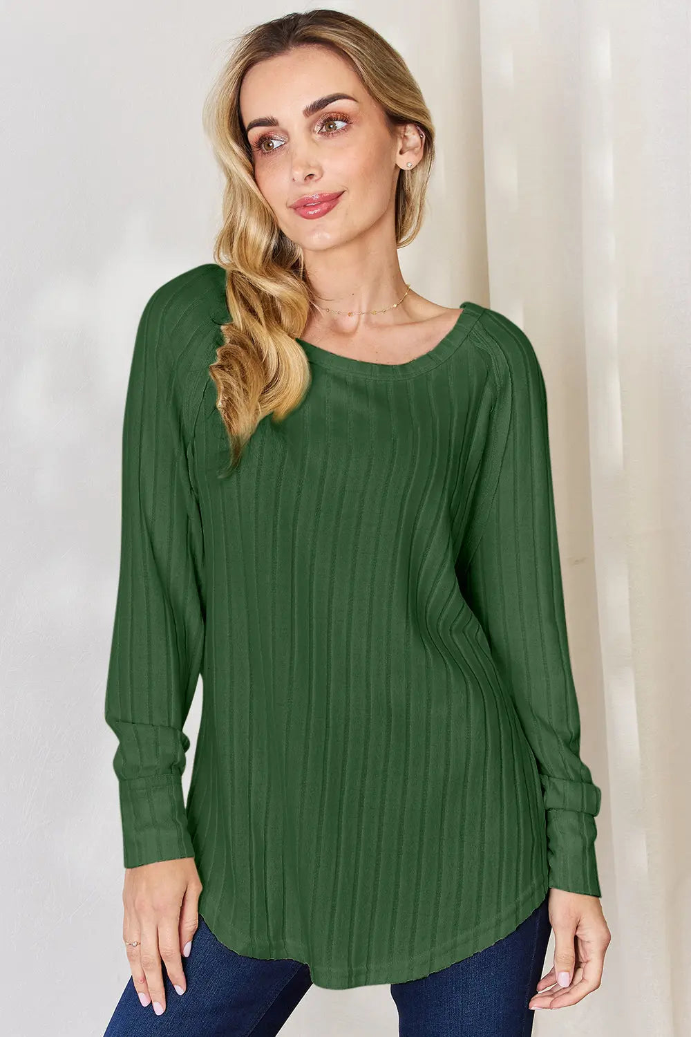Camisetas Trendsi TIKTOK - Camiseta chic de cuello redondo acanalado